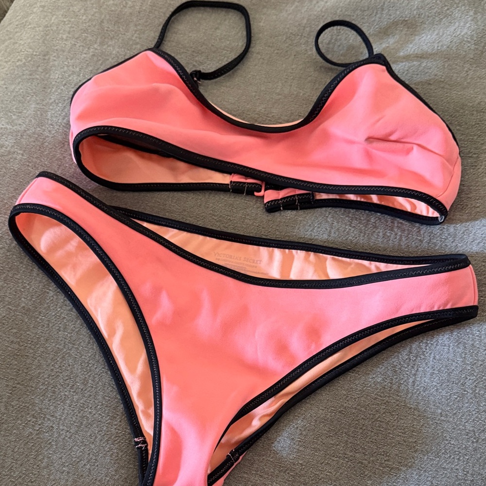 Victoria Secret orange and Black Bikini Set